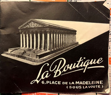 Depliant Publicité Illustrée Boutique De Mode Féminine 6 Place De La Madeleine à Paris Vers 1950 - Pubblicitari