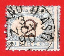 1870-1894 (12) Lire 2 Azzurro Chiaro E Bruno - Strafport