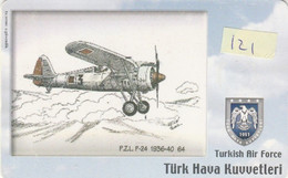 Turkey, TR-C-121, Turkish Air Force, P.Z.L. P-24 1936-40, Airplane, 2 Scans. - Türkei