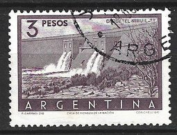ARGENTINE. N°548A Oblitéré De 1954-9. Barrage El Nihuil. - Water