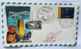 1974 San Marino - 2a Mostra Aerofilatelica Citta Delle Rose Rovigo Annullo Concorde - Storia Postale