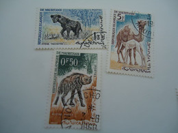 MAURITANIA   USED  STAMPS   3 ANMALS   WITH POSTMARK - Mauritanie (1960-...)