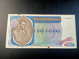 CONGO 10 ZAIRES 1971 P 15 USED USADO - République Démocratique Du Congo & Zaïre