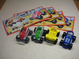 2013 Ferrero - Kinder Surprise - FT058, FT059, FT060 & FT061 - Sprinty - Buggys - Complete Set + 4 BPZ's - Monoblocchi