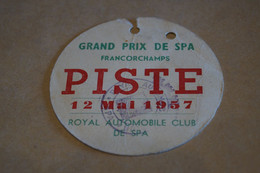 Ancien Laisser Passer De Presse,1957,Grand Prix Spa Francorchamps,pour Collection - Sonstige & Ohne Zuordnung