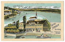 HERRLIBERG:2-Bild-Panorama-AK Mit Hotel Raben 1912 - Herrliberg