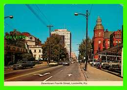 LOUISVILLE, KY - DOWNTOWN LOOKING NORTH ON FOURTH STREET - ANIMATED VINTAGE CARS -  ESTELL WHOLESALE - - Louisville