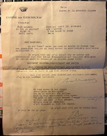 Lettre à En-tête Du Comté De Germignac à Cognac De Paul Balbaud En 1950 Pour André Frossard - Manuscripten