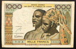 1000 Francs Banque Centrale De L'Afrique De L'Ouest 1959/1965 Bb+ LOTTO.4407 - Madagascar