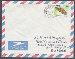 Ca0326 ZAIRE1979, Fish Stamp On Kabalo Cover To Switzerland - Covers & Documents