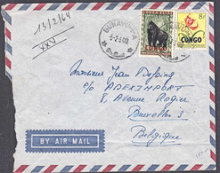 Ca0336  CONGO 1964, Overprinted Congo Belge Stamps On Bukavu Cover To Belgium - Briefe U. Dokumente