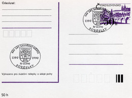 Correspondence Card Promotional Occasional Postage Stamp Soběslav - 600th Anniversary - Châteaux