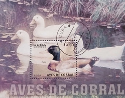 CUBA  Oiseaux, Oiseau, Birds, Pajaro.canard.  Bloc Feuillet, Used, Oblitéré Emis En 2006 - Entenvögel