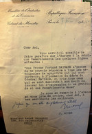 Autographe De Joseph Morer Ministere Industrie Commerce 1951 Pour André Frossard Pigiste Journal L'Aurore - Manuscripten