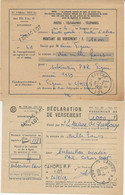 2 DECLARATIONS DE VERSEMENT OBLITEREES CAD FIGEAC ET CAHORS -LOT - 1959 - Documentos Del Correo