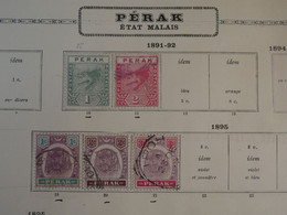 BO8 PERAK   BELLE PAGE DE TP A DECOLLER   1891 + A VOIR ++ AFFRANCH. INTERESSANT++ - Perak