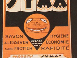 Carton Publicitaire Carton SYMA Savon à Lessiver ;;; Belgique , Cachet Revendeur Broquet Valenciennes 23cm X 30cm - Placas De Cartón