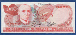 COSTA RICA - P.256e –  1000 Colones 17.01.1989 AUNC Serie C16727383 - Costa Rica