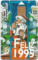 Spain - Telefónica - Cabiltel - Feliz 1995 Santa Claus On Booth - P-109 - 12.1994, 9.500ex, Used - Privatausgaben