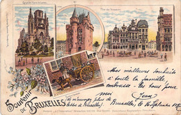 Belgique - Incunable - Souvenir De Bruxelles - Multivue - Colorisé - Oblitéré 1897- Carte Postale Ancienne - Bruxelles (Città)