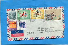 CHINE-lettre Pour France-cad 1989-6 Stamps Dont 2745  -6-ports Femmes Haies +cyclisme+2943: Chasse à L'arc - Lettres & Documents