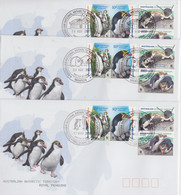 AAT 2007 Royal Penguins 4v 5  FDC (Casey, Davis, Mawson, Macquerie, Kingston) (XC170) - FDC