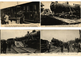 TRAIN ACCIDENT CONTICH 21 May 1908 BELGIUM 9 Vintage Postcards (L2712) - Verzamelingen & Kavels