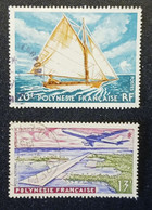 Polynésie Française Lot De 2 Timbres - Avion - Voilier - - Collezioni & Lotti