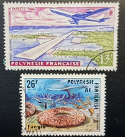 Polynésie Française Lot De 2 Timbres - Fungia - Avion- - Lots & Serien