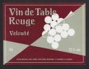 Etiquette De Vin De Table Rouge Années 60/70  -  Thème Grappe De Raisin  -  Barré J. M. à Saint Maurice La Clouère (86) - Golf