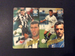 2 TELECARTES  *ITALIE  Football  PANINI  Calcio 1997-1998  ZINEDINE ZIDANE  MASSIMILIANO CAPPELLINI - Pubbliche Tematiche