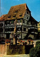 DAMBACH-LA-VILLE     ( BAS-RHIN )  FONTAINE DE L 4 Ours . Hotel De La Couronne - Dambach-la-ville