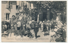 CPA - SAINT LÉONARD (Haute Vienne) - Fête Du Commerce Et De L'Industrie - Chars De L'Agriculture Et De La Papeterie 1909 - Saint Leonard De Noblat