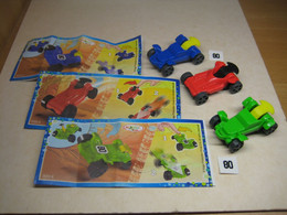 2013 Ferrero - Kinder Surprise - TR301A, TR301B & TR301C - Joy - Go Move - Buggys - Complete Set + 3 BPZ's - Monoblocchi