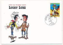 Enveloppe Fédérale - Fête Du Timbre AVIGNON 2003 - Lucky Lucke - 15.03.2003 - Lettres & Documents