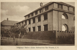 Cape Verde, SÃO VICENTE, Estação Telegrafica, Telegraph Station (1920s) Postcard - Cap Vert