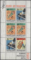 Netherlands 1992 Used Sc B670b Children Playing Sax, Piano, Bass Sheet Of 6 - Oblitérés