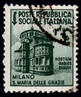 ITALY ITALIA REPUBBLICA SOCIALE 1945 MONUMENTI DISTRUTTI 3 L. (Sass. 511) USATO OFFERTA - Usati