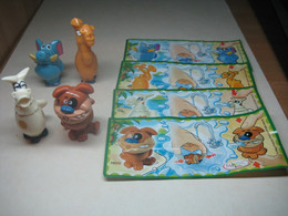 2009 Ferrero - Kinder Surprise - DE007, DE008, DE009 & DE010 - ZOO - Animals Water-spout - Complete Set + 4 BPZ's - Monoblocchi