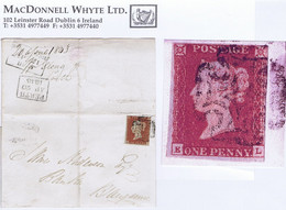 GB 1841 1d Red Plate 19 EL Tied Perth Maltese Cross To 1843 Cover To Blairgowrie PERTH AP 20 1843 - Cartas & Documentos