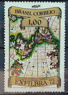 C 750 Brazil Stamp Exfilbra Postal Services Map 1972 Circulated - Gebruikt