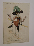 CARTE POSTALE ILLUSTRATEUR ROBERT-LES ENTRAVEES POUR DESCENDRE L'ESCALIER - Robert