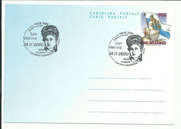 SAN MARINO LECCE 2000 POSTMARK ANTONIETTA DE PACE Italian Educator And Military ITALIAN PATRIOTIC NURSE - Erste Hilfe