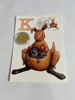 (3 Oø 40 A) A To Z Alphabet Letter Maxicard 2016 - Letter K - With $ 1.00 Matching 2021 KOALA Coin - Dollar