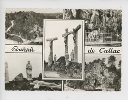 Souvenir Callac Multivues - Ensemble Chemin De Croix, Grotte 11è Station Rocher ...(cp Vierge Jean) - Callac