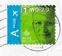 ANTWERPEN BELGIQUE 2021 - ROI PHILIPPE WOLRD MONDE ( DENTELE 3 COTES ) LETTRE ENTIERE, VOIR LES SCANNERS - Lettres & Documents