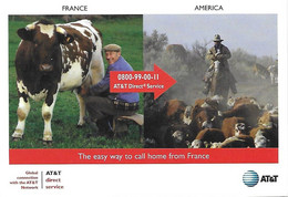 Etats-Unis USA - Appels - Communications Téléphoniques Internationales - AT & T - Vache Paysan Lait - Vaches Cow-boy - Andere & Zonder Classificatie
