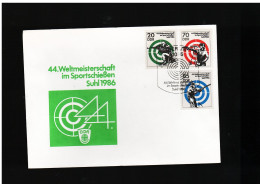 DDR - 2 9 1986 FDC WELTMASTERSCHAFT IM SPORTSCHIESSEN SUHL 1986 - 1981-1990