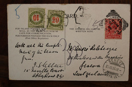 Affr Mixte Taxe Suisse Sur CPA AK UK London Switzerland GB Navy Thames Embankment - Postage Due