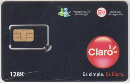 ARGENTINA - Tarjeta Negra De 128K ,Messenger Y Back Up De Agenda , Claro GSM Card , Mint - Argentine